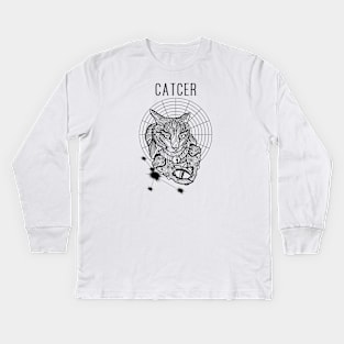 A zodiac cattery: cancer - catcer Kids Long Sleeve T-Shirt